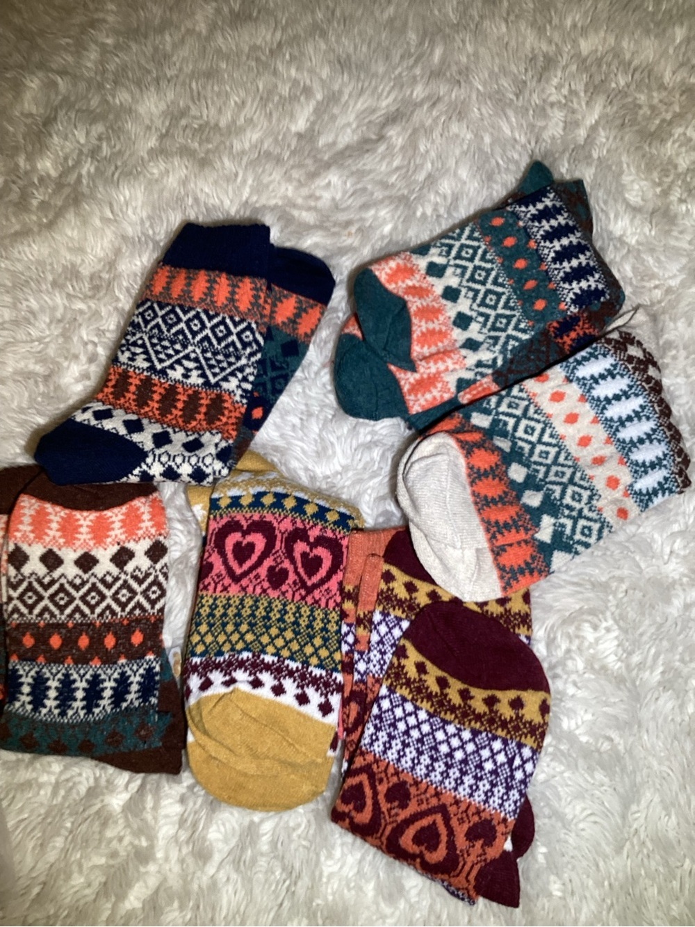 Multicolor Patterned Womens Crew Socks - Picture 2 of 2